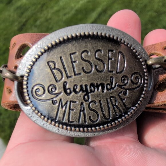 Jewelry - Blessed Beyond Measure Leather Banded Bracelet
